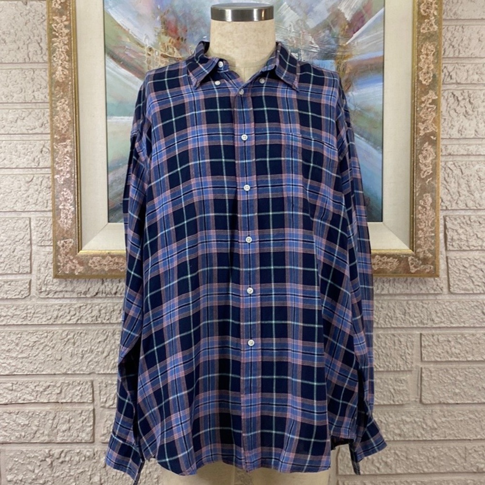 Tommy Hilfiger Plaid Linen Button Up Shirt